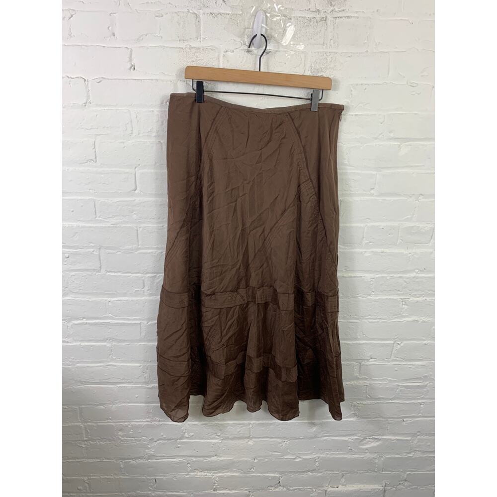 Nic + Zoe Women's Straight & Pencil Skirt Side Zip Solid Brown Size 16 NWT